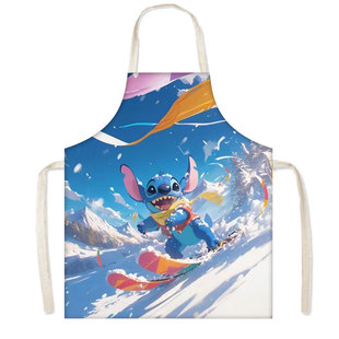 New Cross-border Animation Star Baby Stitch Stitch Surrounding Anti-fouling Cotton and Linen Apron Dirt-resistant Sleeveless Neck