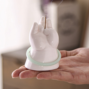 New Style Soft Cute Ceramic Xiaopang Bergamot Line Fragrance Insert Seat Office Home Indoor Fragrance Incense Incense Stove Insert Base