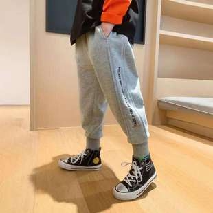 Boys' Spring and Autumn Pants Medium Thick Sports Pants Middle and Big Children's Casual Pants Korean Sweatpants Western Style Children's Pants