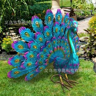 Cross-border Peacock Metal Statue Outdoor Sculpture Decoration Garden Courtyard Art Home Decoration Ornaments Iron Art