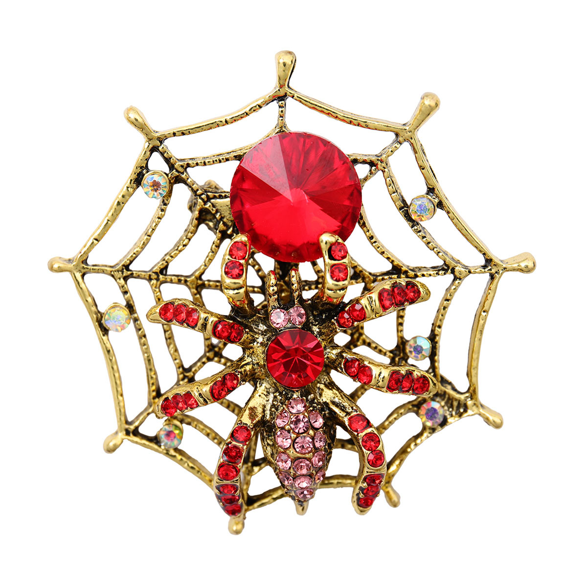 European and American high-end niche clothing vintage spider brooch clothing accessories corsage spider web alloy pin accessories