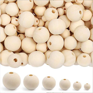 Wooden Beads with Holes, Wood Color Pendants, DIY Decorative Lotus Wood Round Beads, Loose Beads, Handmade Beads, Wholesale Solid Wood