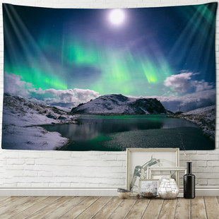 Starry Night View Aurora night sky home living room decoration background cloth tapestry wall hanging factory supply