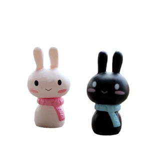 Scarf Rabbit Doll Couple Ornaments Little Rabbit White Rabbit Micro Landscape Ornaments Fleshy Ornaments