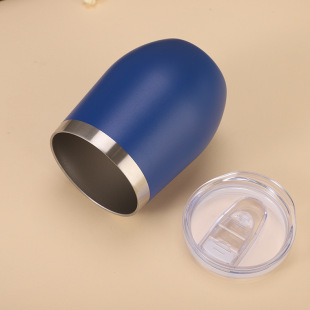 Explosive foreign trade 12oz eggshell cup simple double vacuum small beer cup 304 stainless steel egg cup wholesale