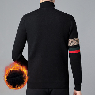 Turtleneck Sweater Men's Trendy Korean Style Fashion Casual Knitwear Men's High-end fleece-lined Trendy Men's Sweater Does Not Pilling