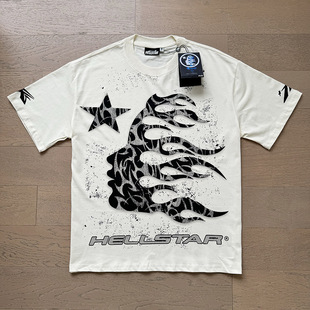 2024 Summer New Foreign Trade European and American Fashion Brand Hell Star Men's and Women's plus size Loose Pullover Casual Short-sleeved T-shirt