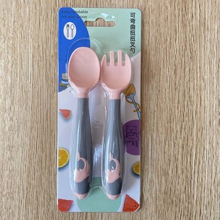 Wholesale baby and baby supplies baby tableware suit children's spoon learning to eat training complementary food fork spoon
