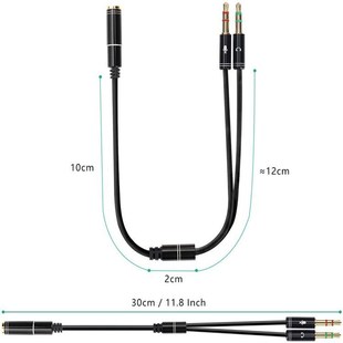 3.5mm материнский поворот двойной 3.5mm общественный аудиокабель левый и правый канал для наушников микрофон 2-в-1