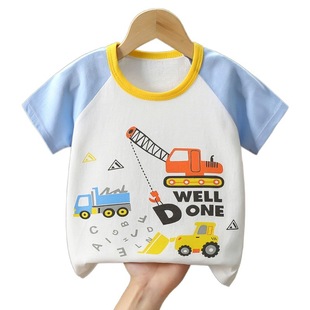 Baby's Short-sleeved T-shirt Summer Cotton Baby's Top Children's T-shirt Short-sleeved Boys' and Girls' Base Shirt Half-sleeved Summer Wear
