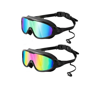 Swimming goggles large frame HD waterproof anti-fog swimming glasses men and women adult flat plating diving goggles cross-border wholesale