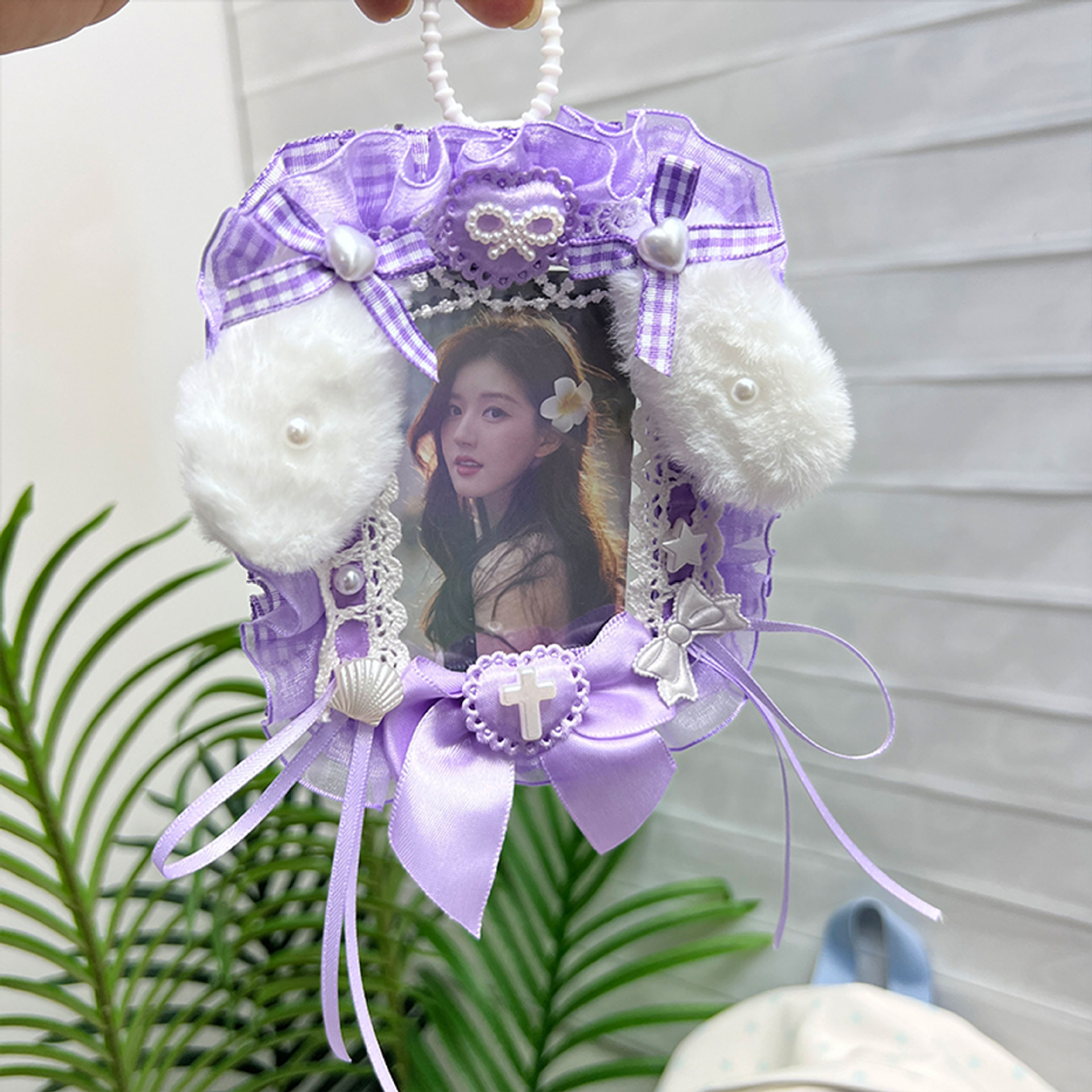 Purple Cinnamoroll Card Holder Lolita Style DIY Card Holder Celebrity Support Pendant Felt Reflective Creative Merchandise Available