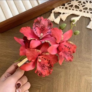 Super Fairy Purple Lily Flower Clip Women's High-end Sense Large Back of Head Shark Hairpin Cool Atmosphere Headwear