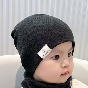 2024 autumn and winter new children's hat pit baby printing cap warm ear protection pile cap 6 months to 7 years old