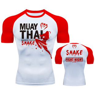 Muay Thai training short sleeve sanda boxing training suit UFC suit MMA venom training suit fighting fighting T-shirt