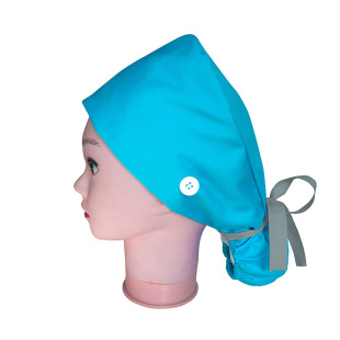 Surgical cap long hair cap butterfly lace-up cap female plus button hair support toe cap work cap sanitary cap foreign trade Amazon