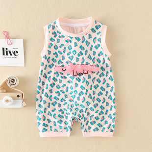 Clearance area baby summer thin jumpsuit summer baby short-sleeved clothes newborn bag fart clothes climbing clothes