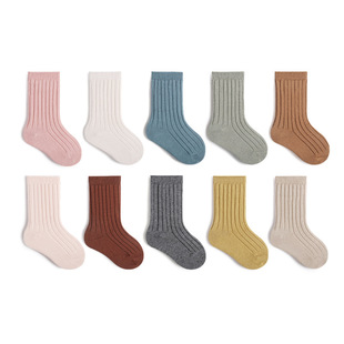 Children's Socks 2023 Spring New Solid Color Double Needle Boneless Baby Socks Korean Trendy Style Mid-tube Socks for Boys and Girls