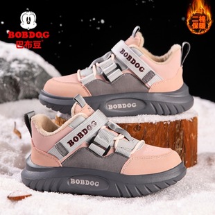 Babuy Bean Body Body Shoes 2024 Осенние и зимние детские кроссовки плюс бархатные теплые кроссовки для мальчиков