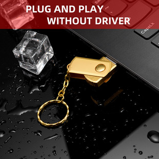 Mini Color Rotatable USB High Speed Real Capacity U Disk Free Key Chain U Disk Business Gift 64GB