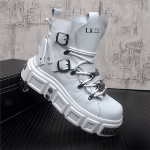 European Station Men's New Red Middle Boots Martins Fashion Fashion Fashion Short Boots British Workwear Boots