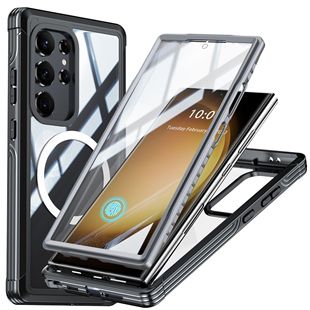 Применимо для Samsung S24 чехол для телефона прозрачный три анти-все включено анти-падение магнитной всасывания Samsung s24ultra чехол для телефона