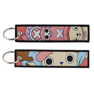 One Piece Animation Luffy Weaving Mark Keychain Lanyard Solon Campus Access Control Piece Hanging Ornaments Weaving Fabric Keychain