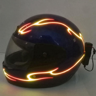 Cross-border supply two-color flame helmet light bar motorcycle helmet decorative light bar night riding helmet light bar
