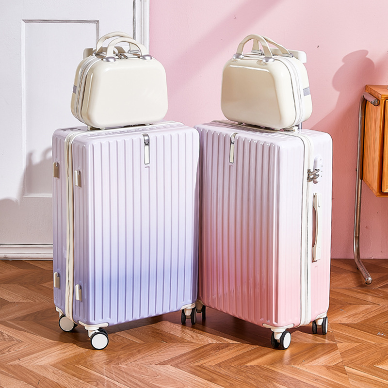 New Trendy Gradient Luggage 20inch Multi-Functional Trolley Case for Girls, Super Stylish Password Box with Silent Wheels
