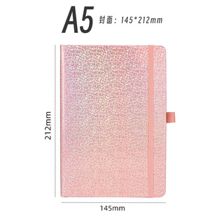 A5 Notebook Customized Logo Laser Colorful Strap Notebook Environmentally Friendly Creative Business Office Portable Notepad Wholesale
