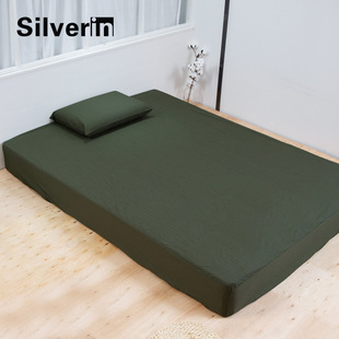 Production of silver-plated fiber conductive grounding bed sheet fabric large plaid combed cotton grounding gas antibacterial woven green cloth