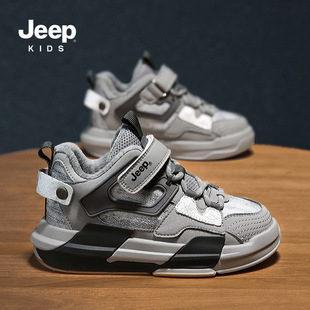 Jeep children's shoes boys sneaker winter 2024 new fleece-lined thick cotton shoes northeast boys outdoor children's shoes