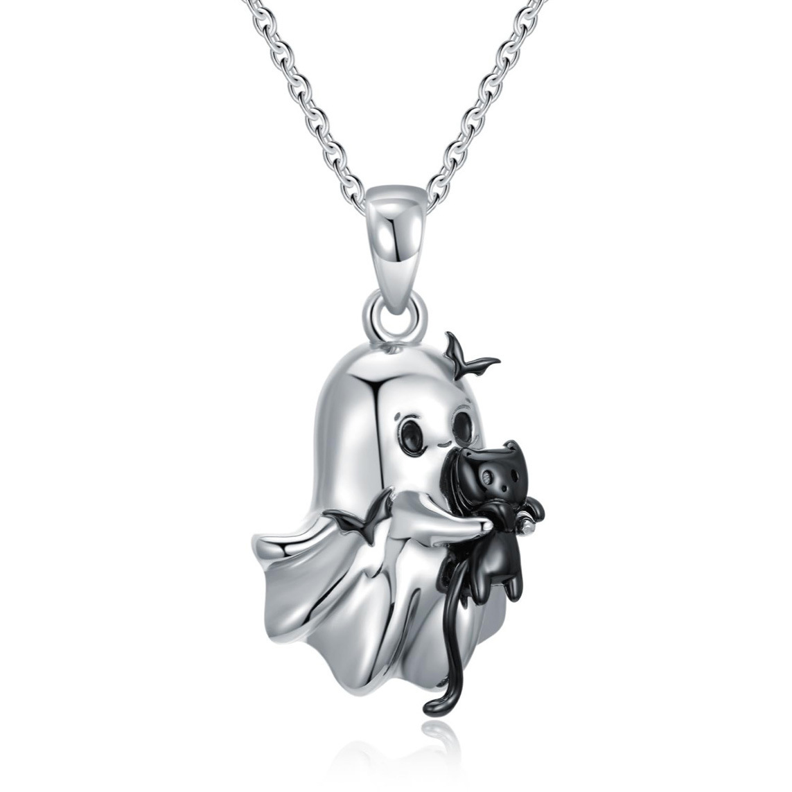 European and American Cross-Border Amazon New Halloween Accessories Black and Gray Ghost Black Cat Pendant Simple and Stylish