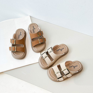 Summer new buckle beach shoes casual fashion Cross boys and girls sandals open toe soft bottom princess shoes Roman shoes
