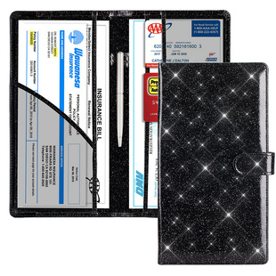 PU buckle leather card case car registration certificate insurance policy leather case insurance folder car insurance policy protective case