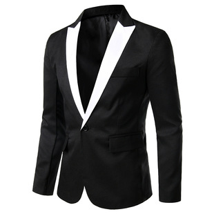 Amazon Cross-border Foreign Trade Men's Casual Small Suit Korean Fashion Youth Slim-fit Color-matching Men's Suit Jacket