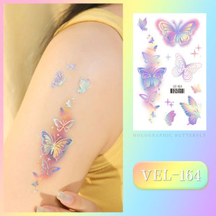 Ricklon New Metal Tattoo Sticker Cartoon Butterfly Animal Mermaid Hot Laser Tattoo Sticker for Boys and Girls