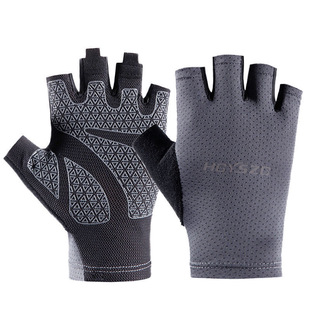 Fitness Half Finger Men's and Women's Ice Silk Gloves Summer Thin Sunscreen High Elastic Breathable Riding Sports Quick-drying Anti-slip Fishing