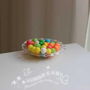 Miniature Glass Plate, Food and Play 12 Points bjd 6 Points Doll House Small Cloth Tea Set Tray Dessert Fruit Basin