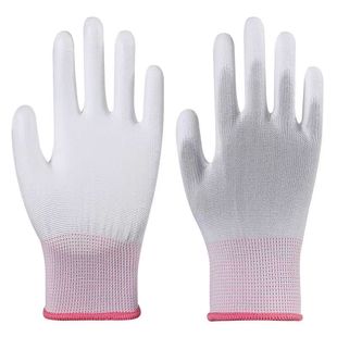 PU finger-coated gloves glued thin nylon non-slip wear-resistant finger-coated gloves labor protection palm-coated electronic dust-free anti-static