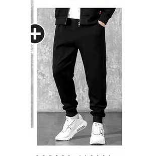 Men's Casual Sports suit Autumn and Winter fleece-lined Thickened Korean Fashionable Handsome Sweat One-Piece Set of Men's Clothing