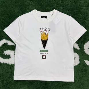 Cross-border Original Label Correct Version 2025 Summer New FD Family Fries Capsule Series Embroidered LOGO Short-sleeved T-shirt
