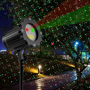 Dynamic starry red and green laser lamp Christmas pattern laser projection lamp remote control stage lamp outdoor Firefly lamp