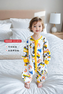 Superman Beans Baby Sleeping Bag with Split Legs Summer Thin Removable Sleeve Baby Spring and Summer Children Kick-proof Quilt All Seasons Universal