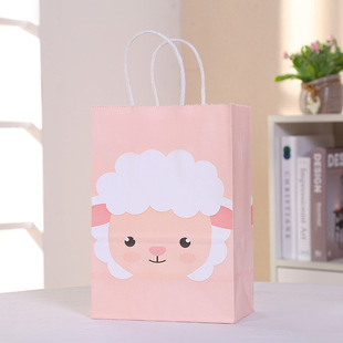 Factory spot cartoon farm Series Portable Paper bag Kraft paper bag party gift bag candy bag