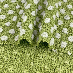 Fashion Two-color Bubble Jacquard Dot Spring and Summer Pleated Texture Dress Top Clothing Knitted Fabric