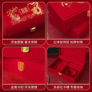 Three Gold Boxes, Engagement Gold Jewelry Boxes, Gold Wedding Hardware Jewelry Boxes, Bracelet Manufacturers, Direct Sales and Customization