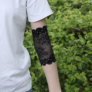 Summer Thin Elbow Protectors Women's Lace Breathable Joint Elbow Protectors Covering Scar Tattoo Protecting Arm Yoga Elastic Changzhen