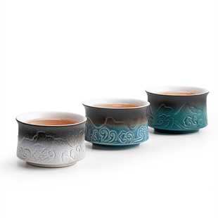Mountain Sea View Tea Tasting Cup Master Cup Personal Cup Ceramic Kung Fu Single Cup High-end Household Tea Cup