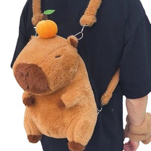 Personalized Kapibala Capybara Schoolbag Women's Shoulder Backpack Large Capacity Cartoon Internet Celebrous Ugly Cute Capybara Class